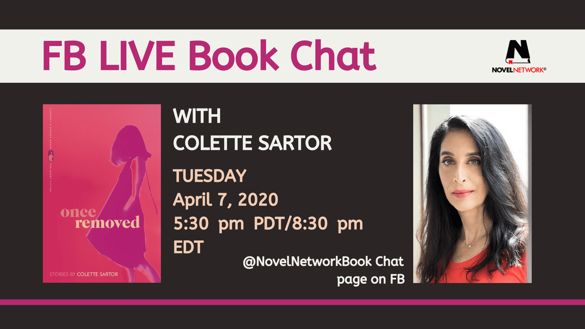 Fb Live Book Chat With Colette Sartor Novelnetwork