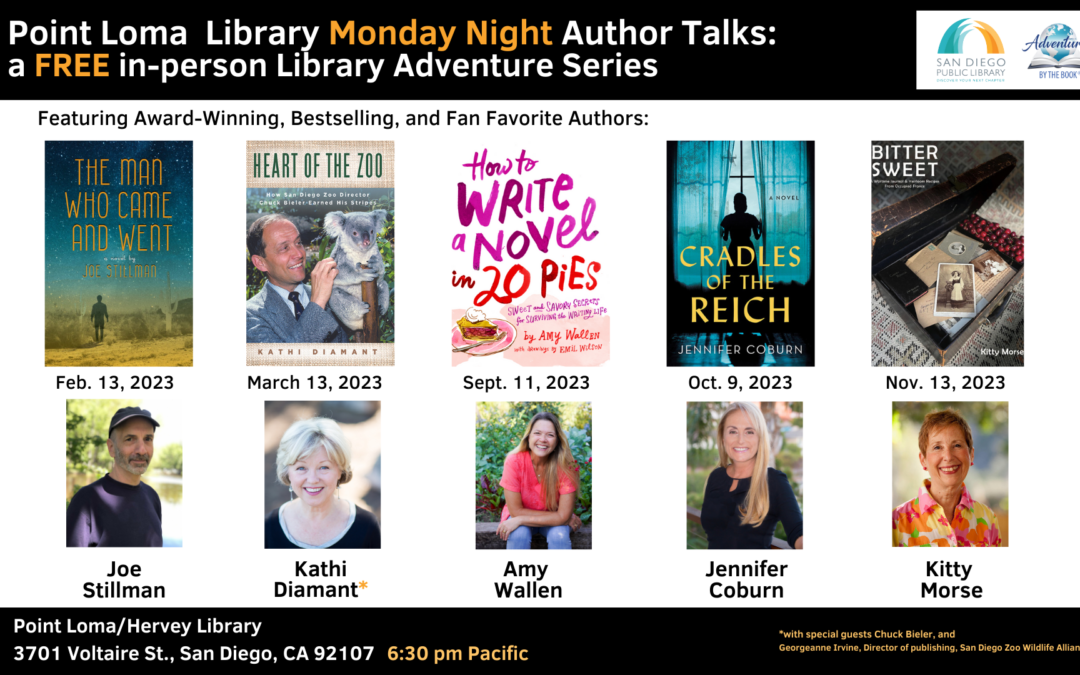 Point Loma Library Monday Night Author Adventures (Part 5): a FREE in-person series featuring award-winning author and cook Kitty Morse