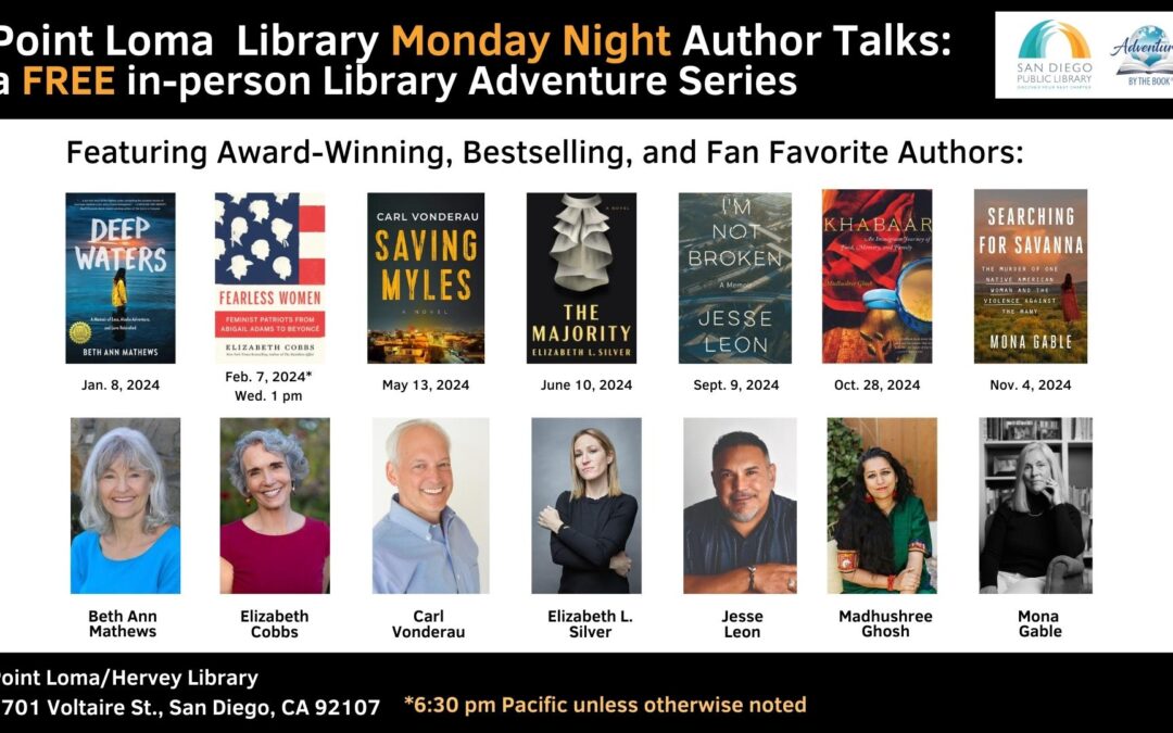 Point Loma Library Monday Night Author Adventures (Part 4): a FREE in-person series featuring author Elizabeth L. Silver